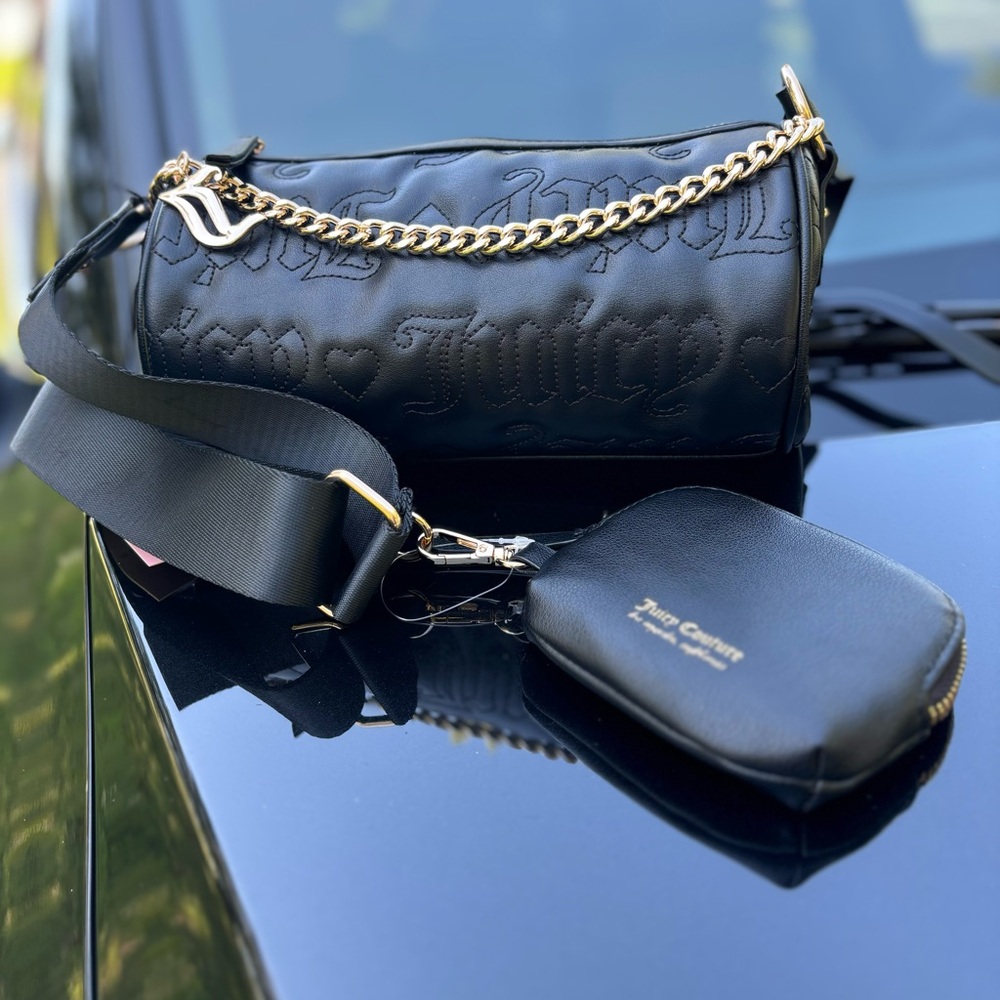 Juicy Couture Black Crossbody Bag with Gold Chain
